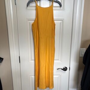 LOFT Yellow Halter Sheath Dress Cocktail